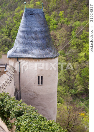 Karlstejn castle tower. large Gothic castle 31924837