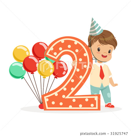 Cute happy baby boy celebrating his second Cute happy baby boy celebrating his second 31925747