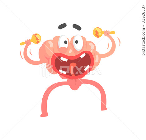 Humanized cartoon brain character playing on Humanized cartoon brain character playing on 31926337