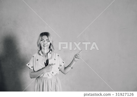 Happy young woman in casual clothes, smiling 31927126