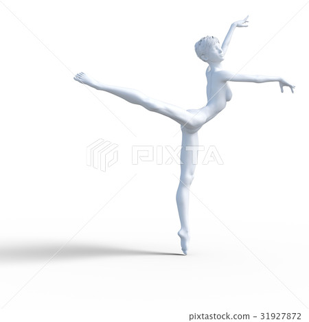 人體模型女性白色充分的nud perming3DCG例證材料 人體模型女性白色充分的nud perming3DCG例證材料 31927872