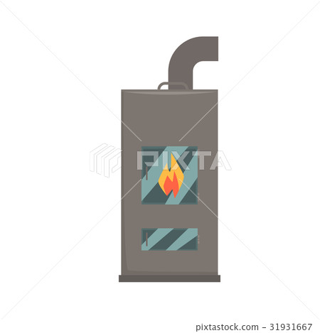 Typical interior iron wood burning stove vector Typical interior iron wood burning stove vector 31931667