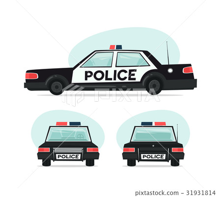 Set of cartoon police car. Isolated objects on Set of cartoon police car. Isolated objects on 31931814