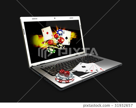 Online gambling concept with laptop,  31932657