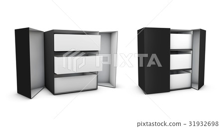 open and close three-drawer box 31932698