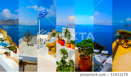 Set of summer photos in Santorini, Greece 31933279