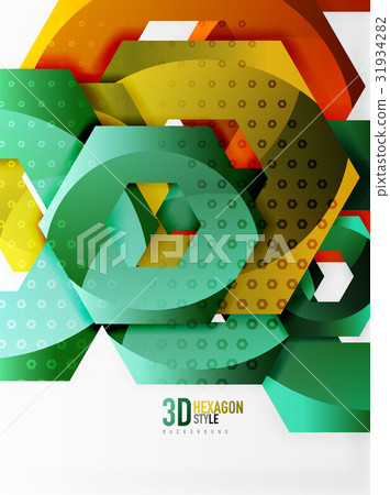 Vector 3d hexagon background 31934282