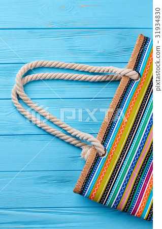 Cropped image of striped handbag. Cropped image of striped handbag. 31934830