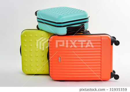 Suitcases on wheel, white background. 31935359