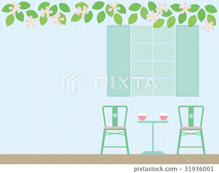 Chair table window flower - Stock Illustration [31936001] - PIXTA