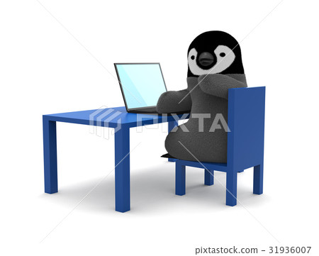 Laptop and penguin Laptop and penguin 31936007