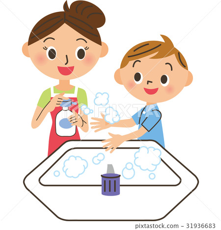 Parent and child to wash 31936683