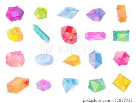 Watercolor illustration Jewel texture 31937735