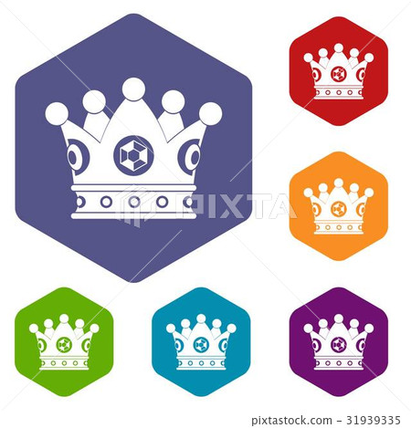 Spica icons set hexagon - Stock Illustration [31939335] - PIXTA