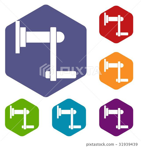 Twist tool icons set hexagon Twist tool icons set hexagon 31939439