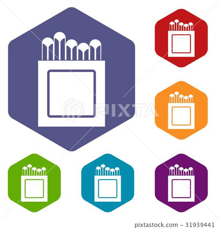 Crayons icons set hexagon Crayons icons set hexagon 31939441