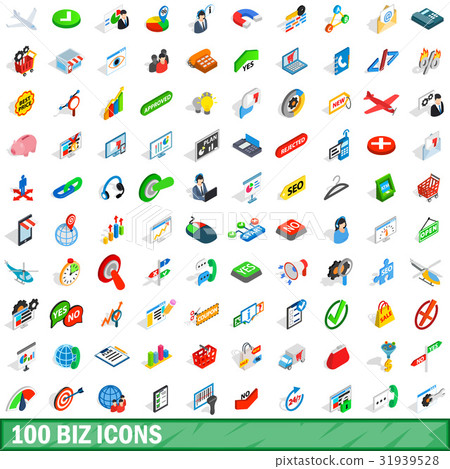 100 biz icons set, isometric 3d style 100 biz icons set, isometric 3d style 31939528