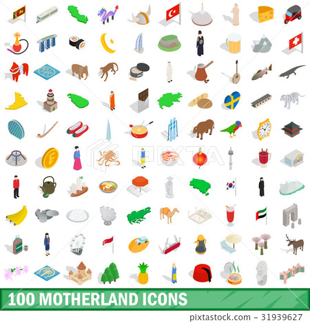 100 motherland icons set, isometric 3d style 100 motherland icons set, isometric 3d style 31939627