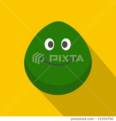 Green smiling lime icon, flat style Green smiling lime icon, flat style 31939706