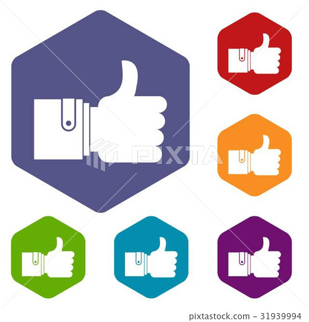 Like icons set hexagon 31939994