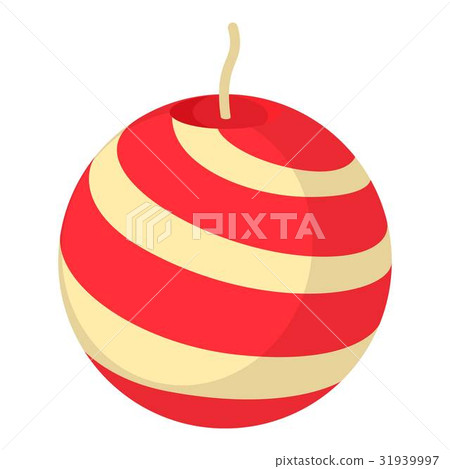 Red and white striped round candle icon Red and white striped round candle icon 31939997