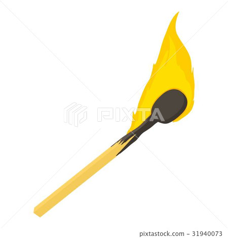 Burning match icon, cartoon style Burning match icon, cartoon style 31940073
