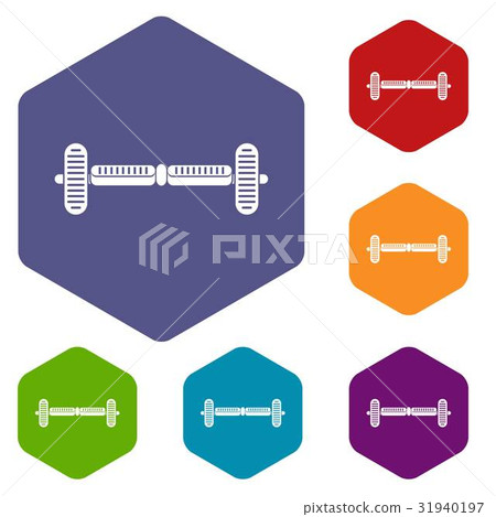 Hoverboard gyro pod icons set hexagon Hoverboard gyro pod icons set hexagon 31940197