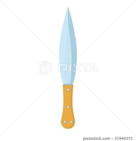 Short steel two edged sword icon, cartoon style 31940355