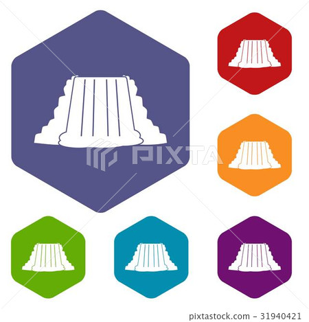 Niagara Falls icons set hexagon 31940421