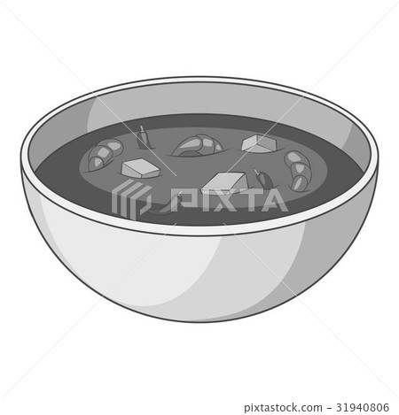 Tom yum thai soup icon monochrome 31940806