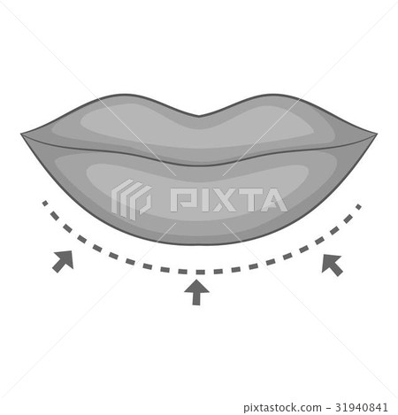 Lips surgery correction icon monochrome Lips surgery correction icon monochrome 31940841