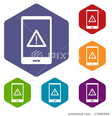 Not working phone icons set hexagon Not working phone icons set hexagon 31940849