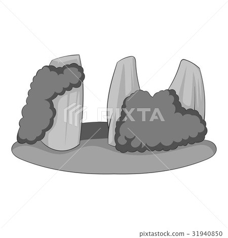 Rocks in the sea icon monochrome 31940850