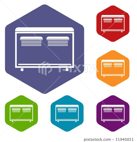 Home equipment for heating icons set hexagon Home equipment for heating icons set hexagon 31940851
