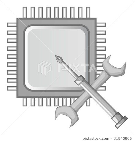 Electronics repair icon monochrome 31940906