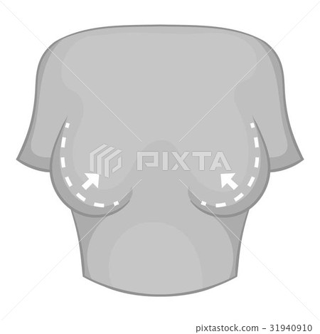 Female breast correction icon monochrome 31940910