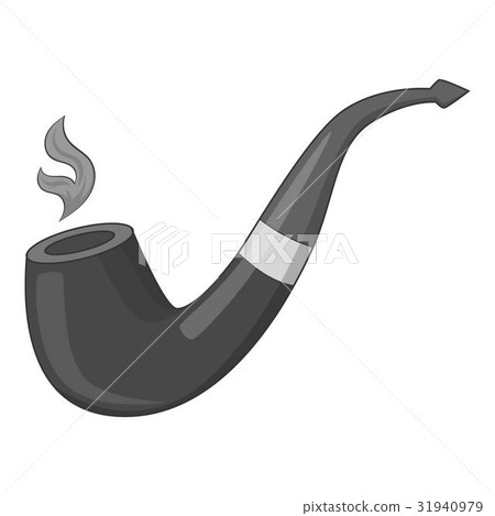 Wooden pipe icon monochrome 31940979