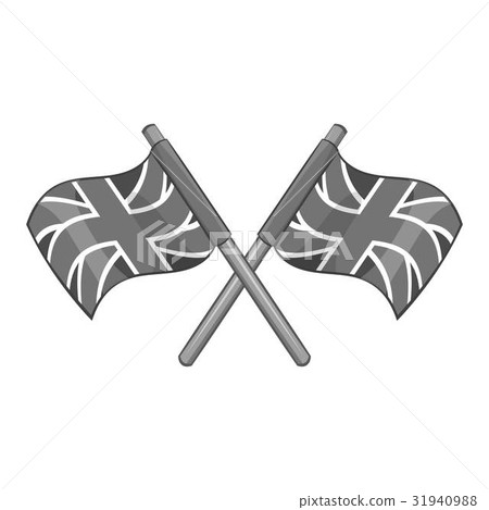 Great Britain flag icon monochrome 31940988