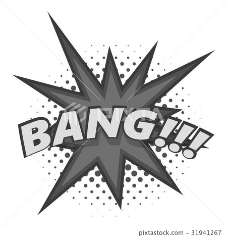 Bang, comic book explosion icon monochrome 31941267