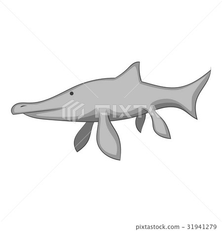 Ichthyosaur icon monochrome 31941279