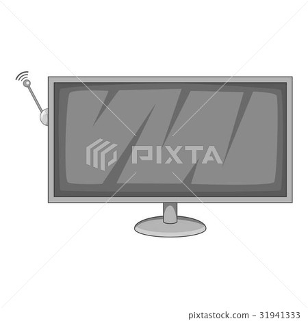 TV with wi fi connection icon monochrome TV with wi fi connection icon monochrome 31941333
