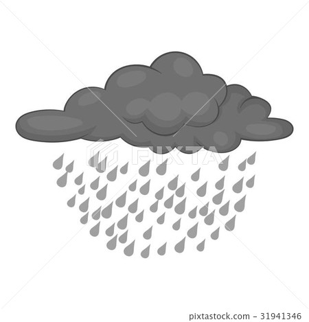 Clouds and rain icon monochrome 31941346