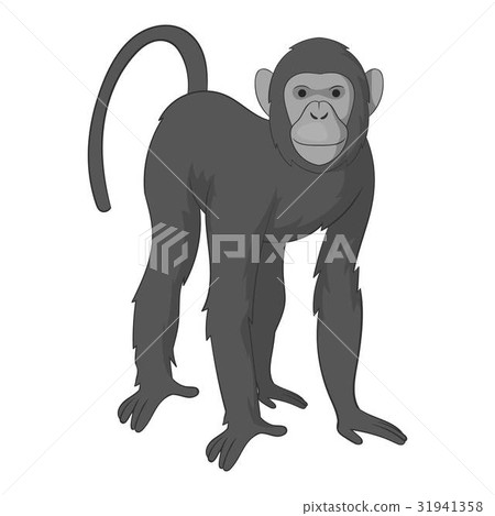 Bonobo monkey icon monochrome 31941358