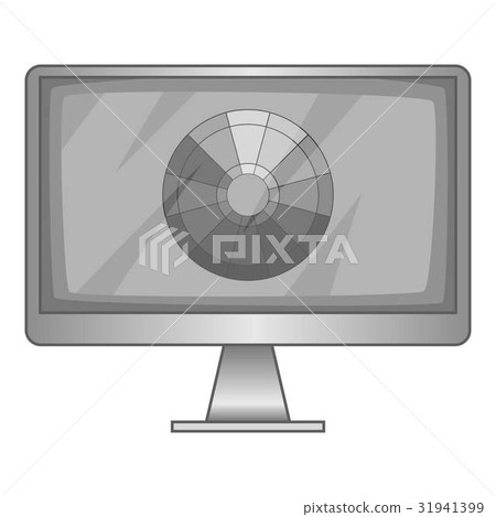 Computer monitor with color spectrum icon Computer monitor with color spectrum icon 31941399