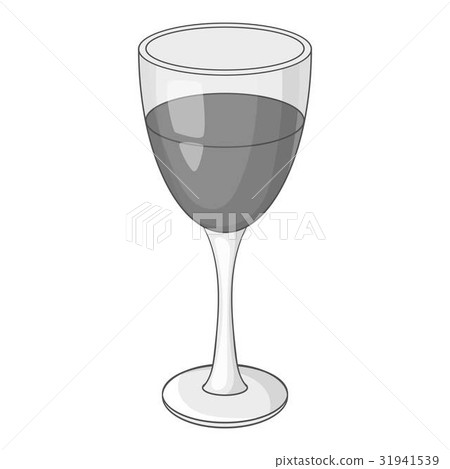 Glass of wine icon monochrome 31941539