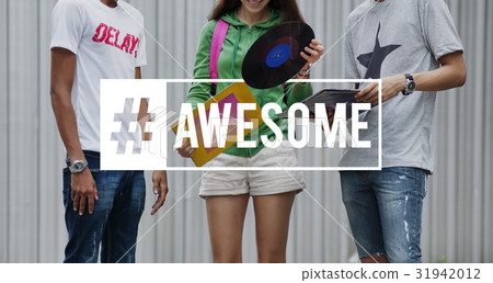 Hashtag Awesome Fabulous Cool Word 31942012