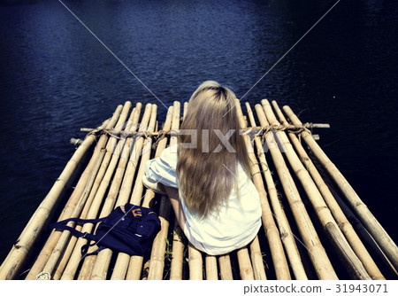 Young woman solo trip travel sightseeing Young woman solo trip travel sightseeing 31943071