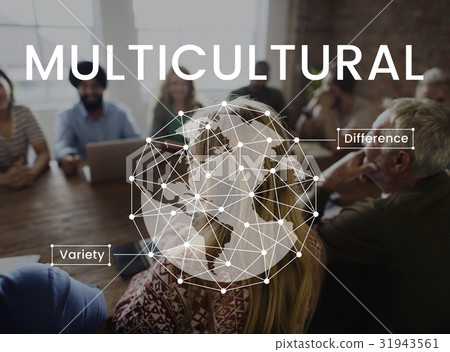 Workers having a meeting together network graphic Workers having a meeting together network graphic 31943561