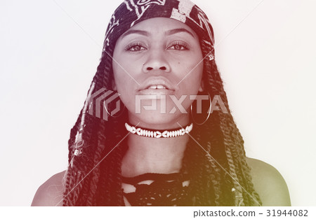 African woman portrait shoot with bohemian style 31944082
