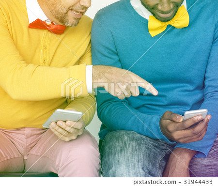 Men sitting and having fun Men sitting and having fun 31944433